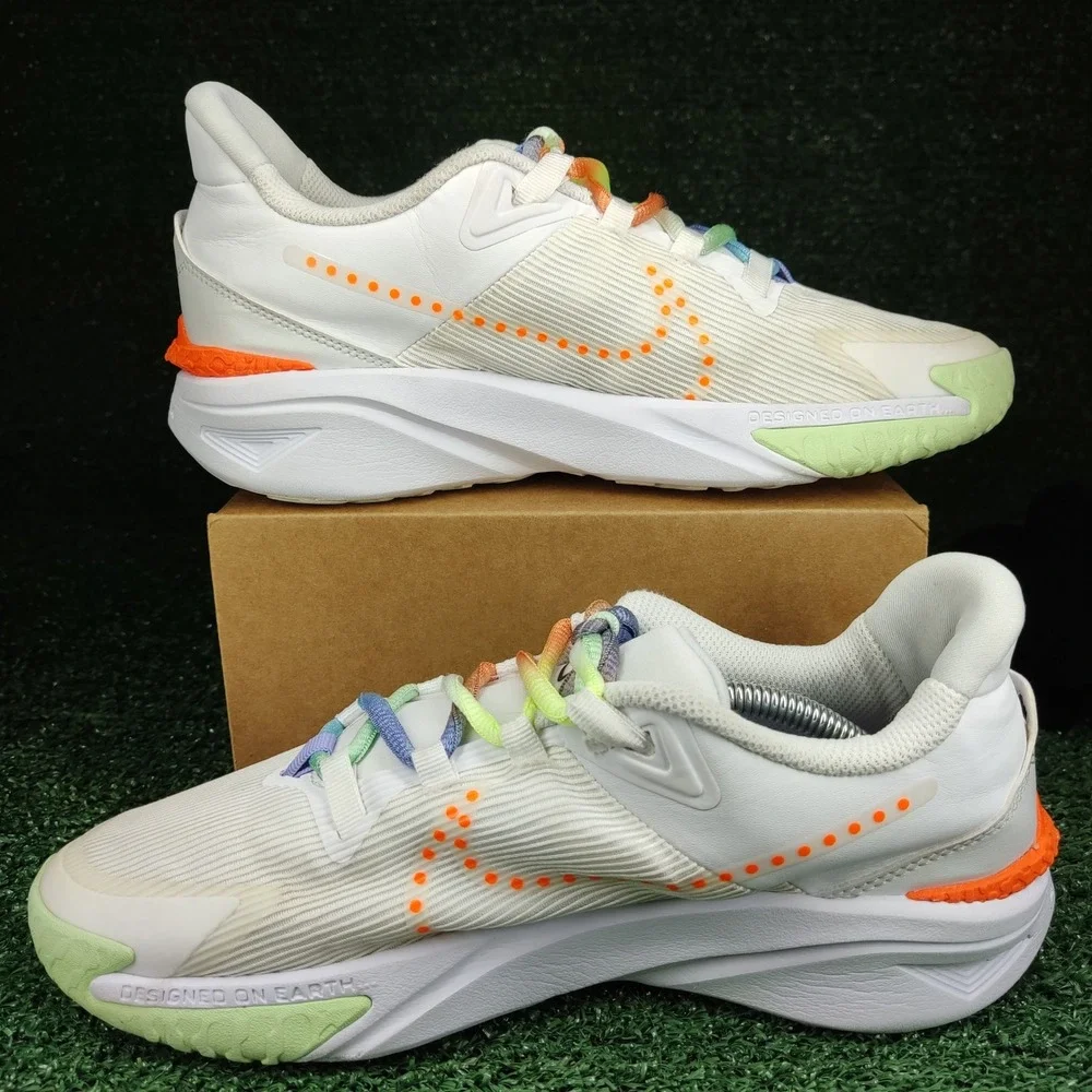 Nike‎ Running Shoes Kids 6.5Y White Star Runner 4 FN4979-100 Rainbow Laces